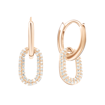 Ohrhänger aus Rotgold 585 mit Zirkonia
