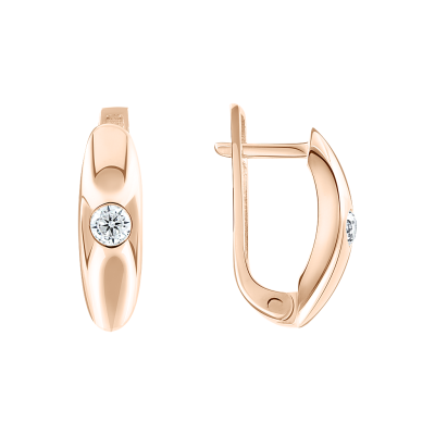 Ohrhänger aus Rotgold 585 mit Zirkonia