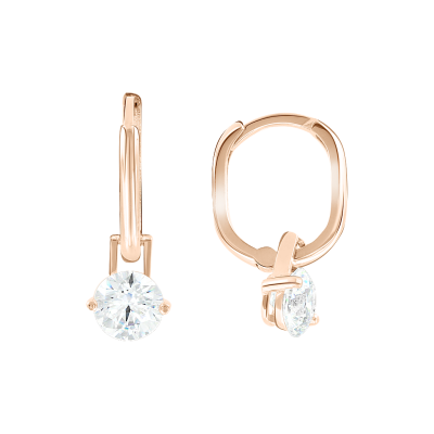 Ohrhänger aus Rotgold 585 mit Zirkonia