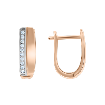 Ohrhänger aus Rotgold 585 mit Zirkonia