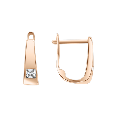 Ohrhänger aus Rotgold 585 mit Zirkonia