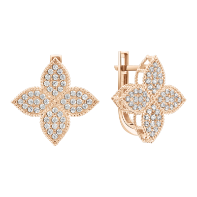 Ohrhänger aus Rotgold 585 mit Zirkonia