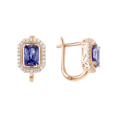 Ohrhänger aus Rotgold 585 mit Zirkonia