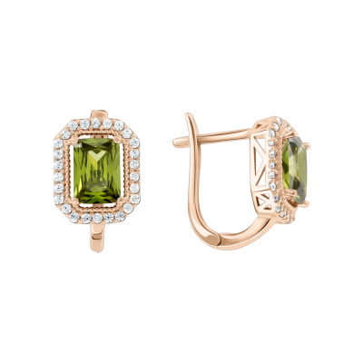 Ohrhänger aus Rotgold 585 mit Zirkonia
