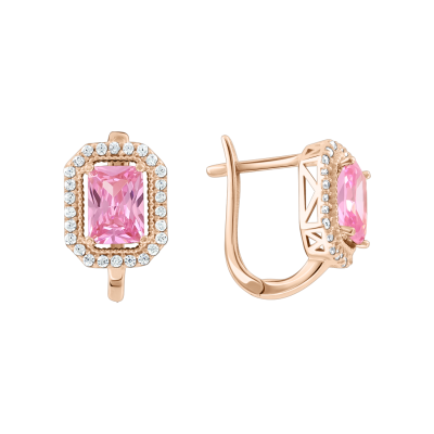 Ohrhänger aus Rotgold 585 mit Zirkonia