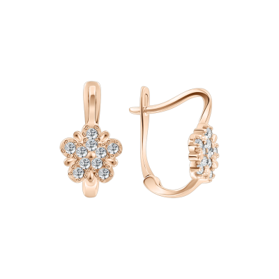 Ohrhänger aus Rotgold 585 mit Zirkonia