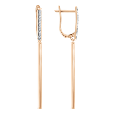Ohrhänger aus Rotgold 585 mit Zirkonia