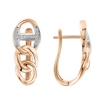 Ohrhänger aus Rotgold 585 mit Zirkonia
