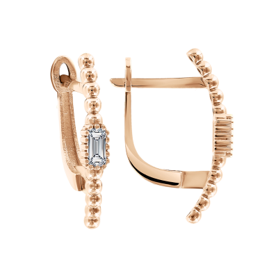 Ohrhänger aus Rotgold 585 mit Zirkonia