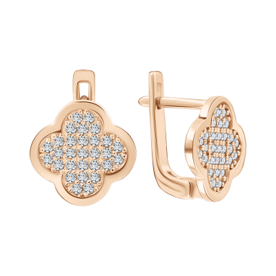 Ohrhänger aus Rotgold 585 mit Zirkonia