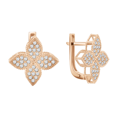 Ohrhänger aus Rotgold 585 mit Zirkonia