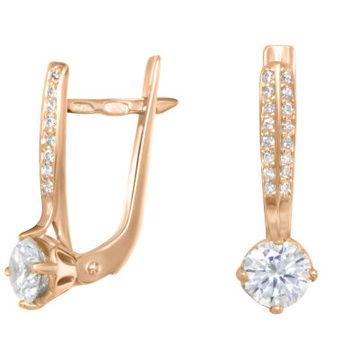 Ohrhänger aus Rotgold 585 mit Zirkonia