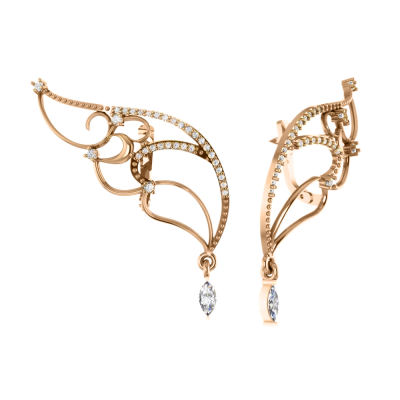 Ohrhänger aus Rotgold 585 mit Zirkonia