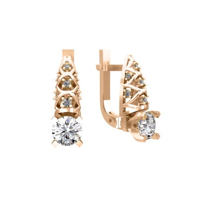 Ohrhänger aus Rotgold 585 mit Zirkonia