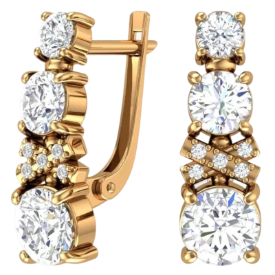 Ohrhänger aus Rotgold 585 mit Zirkonia