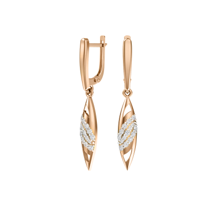 Ohrhänger aus Rotgold 585 mit Zirkonia