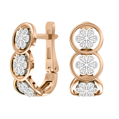 Ohrhänger aus Rotgold 585 mit Zirkonia
