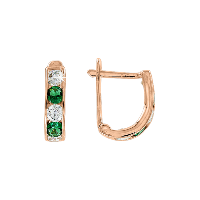 Kinder Ohrhänger aus Rotgold 585 mit Zirkonia