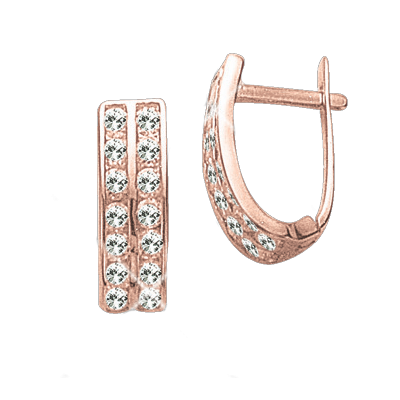Ohrhänger aus Rotgold 585 mit Zirkonia