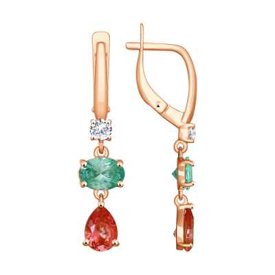 Ohrhänger aus Rotgold 585 mit Zirkonia