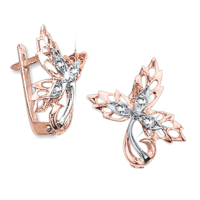 Ohrhänger aus Rotgold 585 mit Zirkonia
