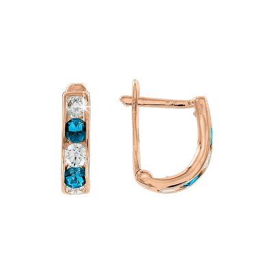 Kinder Ohrhänger aus Rotgold 585 mit Zirkonia