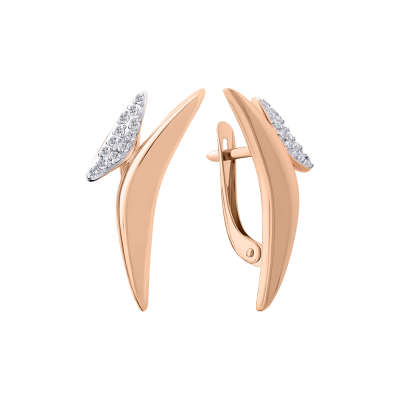 Ohrhänger aus Rotgold 585 mit Zirkonia