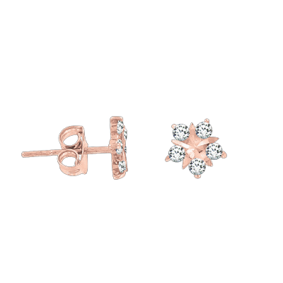 Kinder Ohrringe aus Rotgold 585 mit Zirkonia