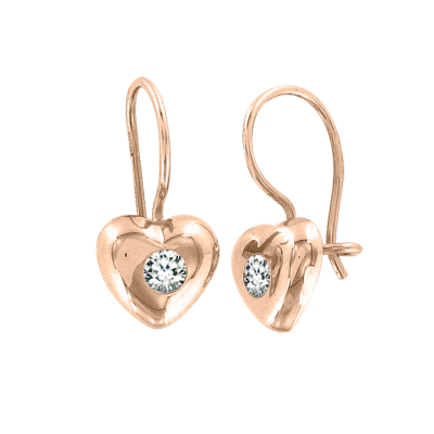 Kinder Ohrhänger aus Rotgold 585 mit Zirkonia