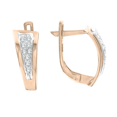 Ohrhänger aus Rotgold 585 mit Zirkonia