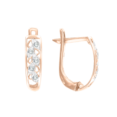 Ohrhänger aus Rotgold 585 mit Zirkonia