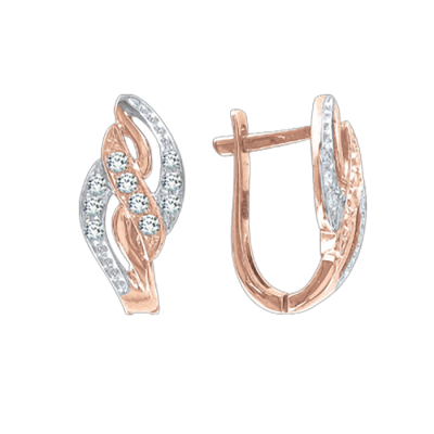 Ohrhänger aus Rotgold 585 mit Zirkonia