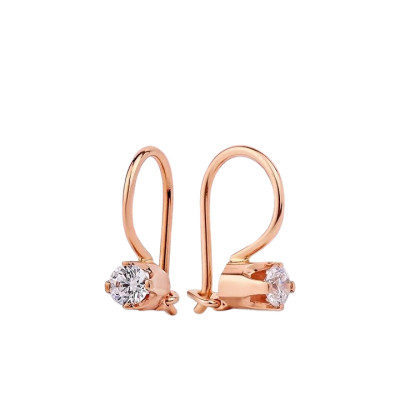 Kinder Ohrhänger aus Rotgold 585 mit Zirkonia