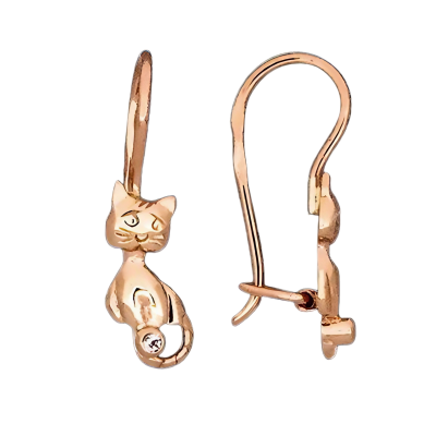 Kinder Ohrhänger aus Rotgold 585 mit Zirkonia