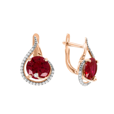 Ohrhänger aus Rotgold 585 mit Zirkonia