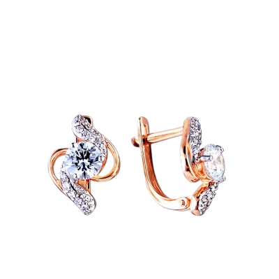 Ohrhänger aus Rotgold 585 mit Zirkonia