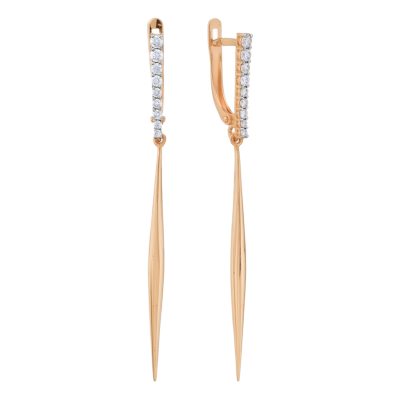 Ohrhänger aus Rotgold 585 mit Zirkonia