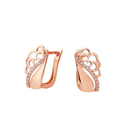Ohrhänger aus Rotgold 585 mit Zirkonia