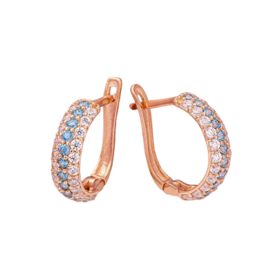 Ohrhänger aus Rotgold 585 mit Zirkonia