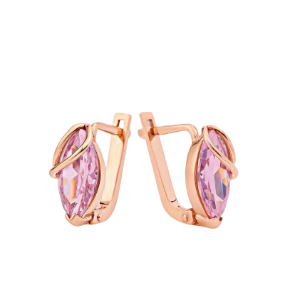 Ohrhänger aus Rotgold 585 mit Zirkonia