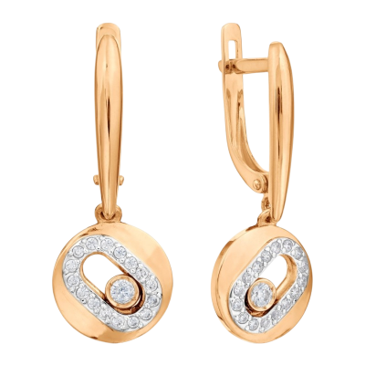 Ohrhänger aus Rotgold 585 mit Zirkonia