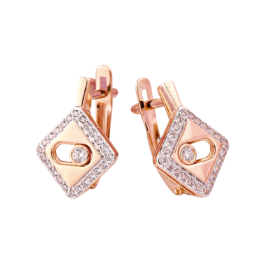 Ohrhänger aus Rotgold 585 mit Zirkonia