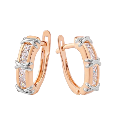 Ohrhänger aus Rotgold 585 mit Zirkonia