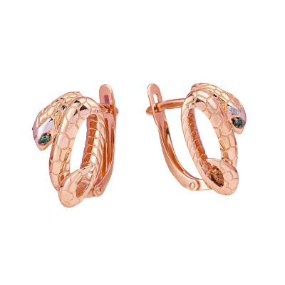Ohrhänger aus Rotgold 585 mit Zirkonia