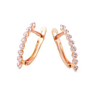 Ohrhänger aus Rotgold 585 mit Zirkonia