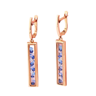 Ohrhänger aus Rotgold 585 mit Zirkonia