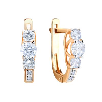 Ohrhänger aus Rotgold 585 mit Zirkonia