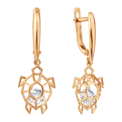 Ohrhänger aus Rotgold 585 mit Zirkonia