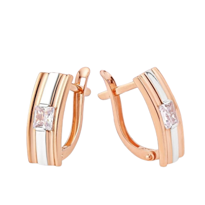 Ohrhänger aus Rotgold 585 mit Zirkonia