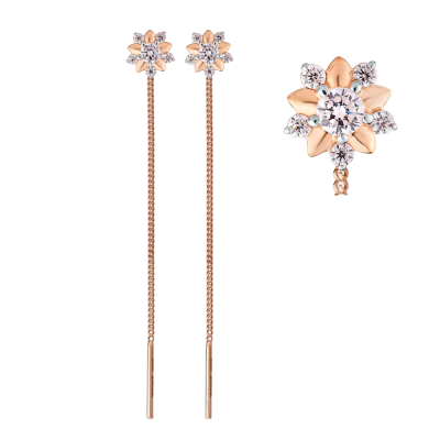 Ohrhänger aus Rotgold 585 mit Zirkonia